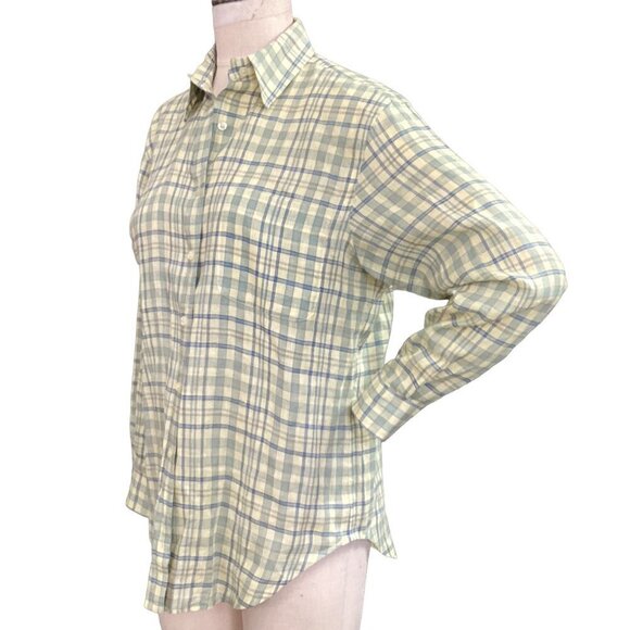 Jones New York Sport Plaid Linen Button Front Shirt Sz S #178D - Picture 3 of 7